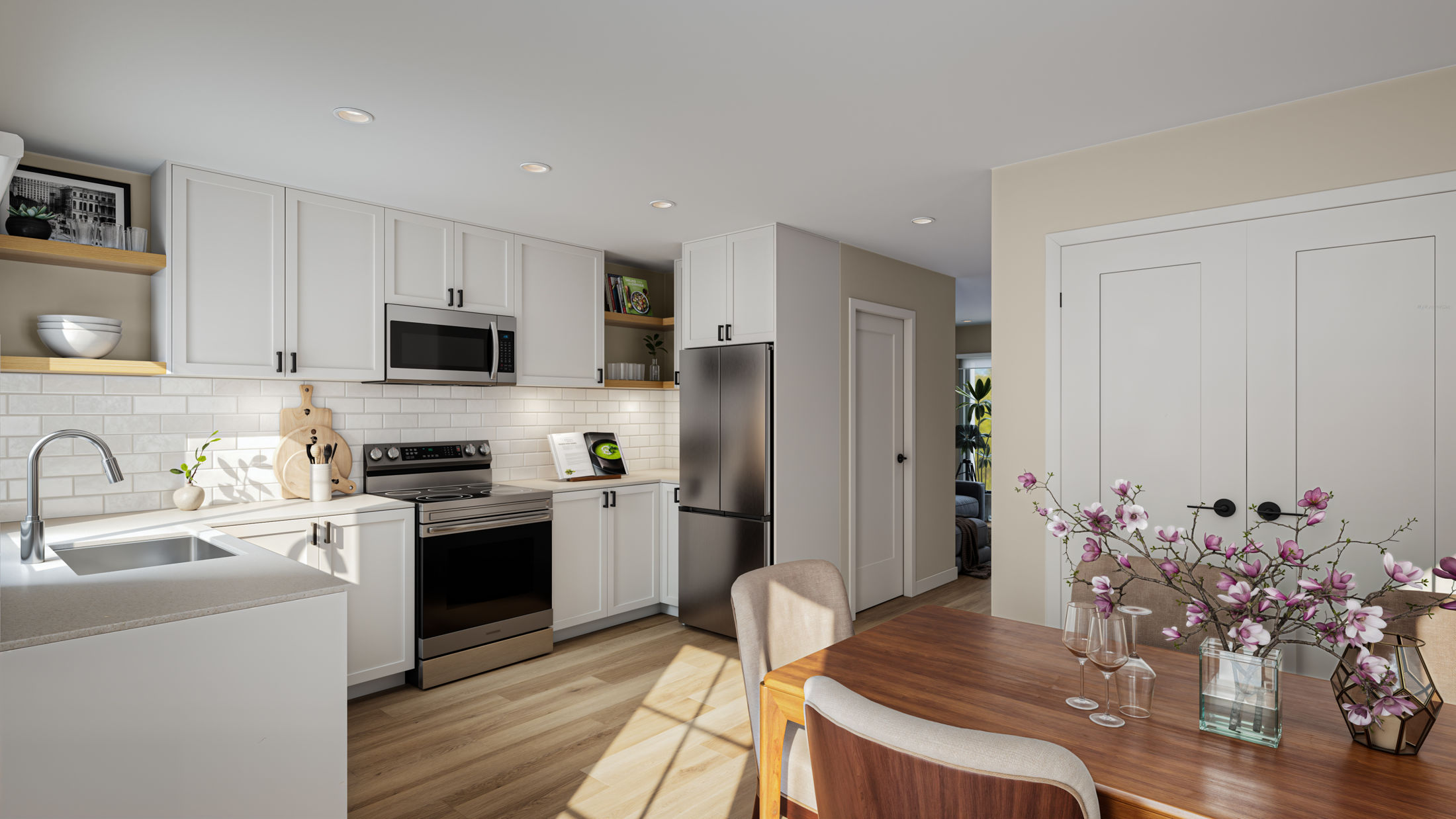 rendering of RiverBend Block A kitchen