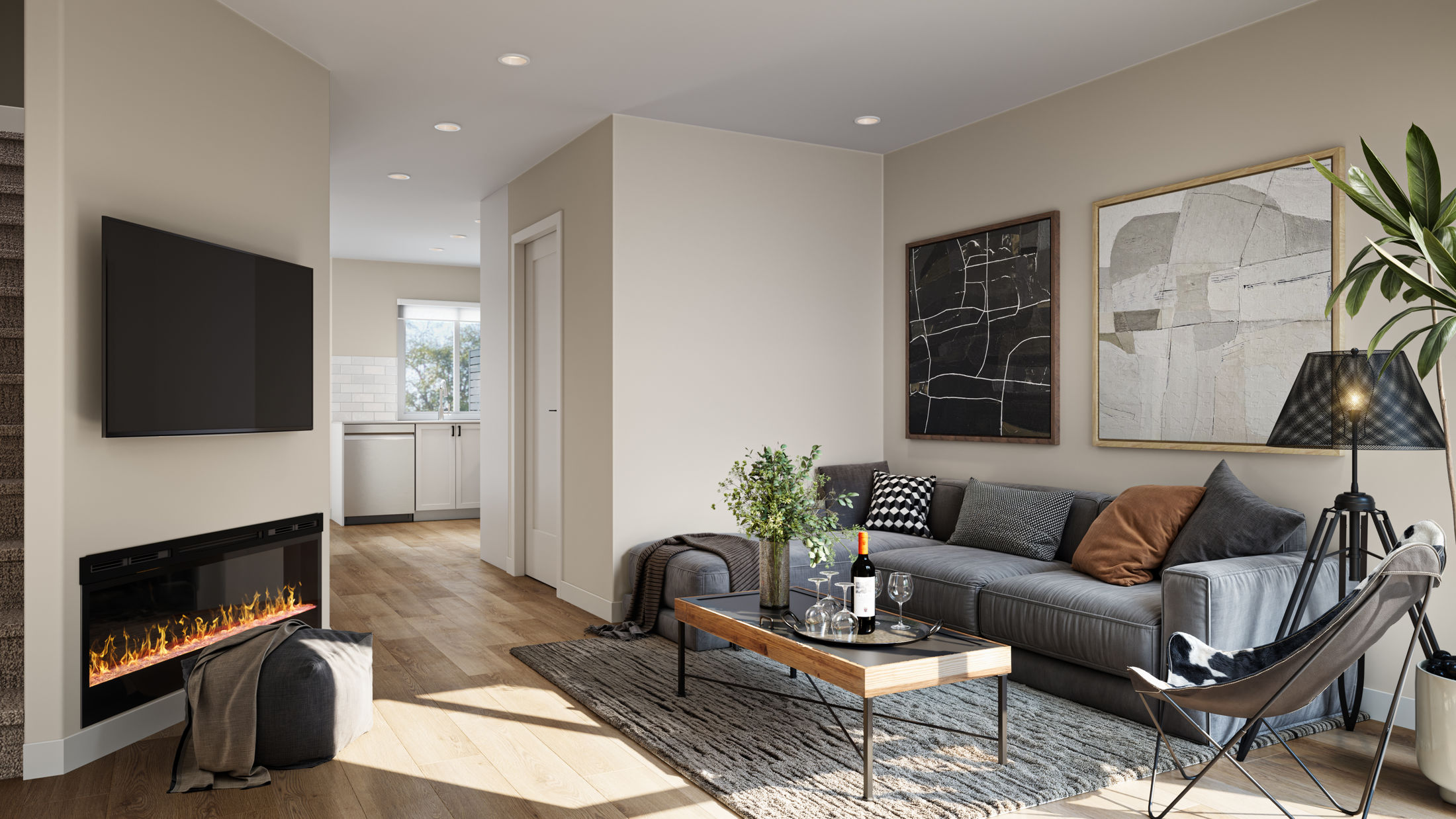 rendering of RiverBend Block A living room