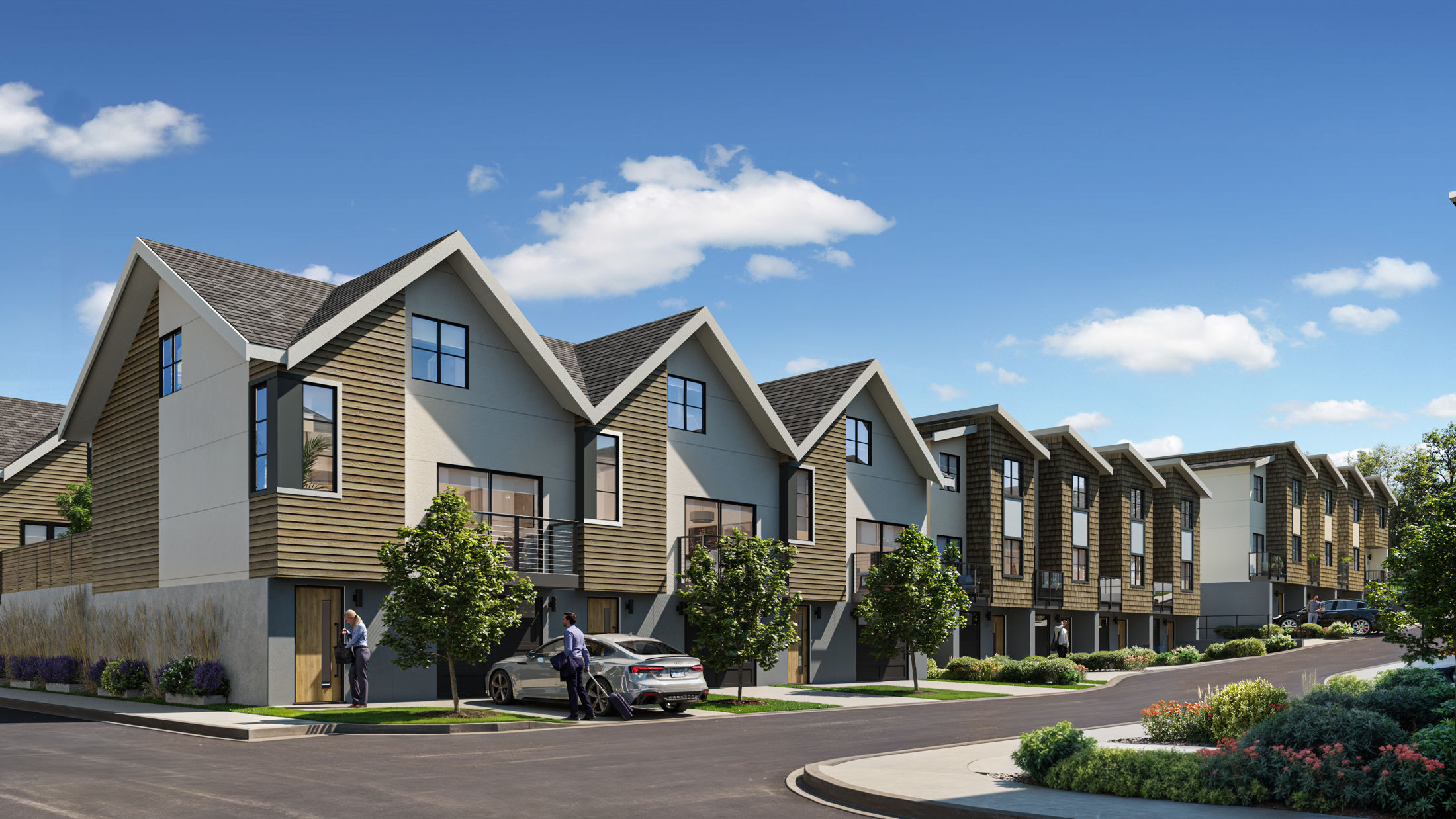 exterior rendering of RiverBend Block A + Block B
